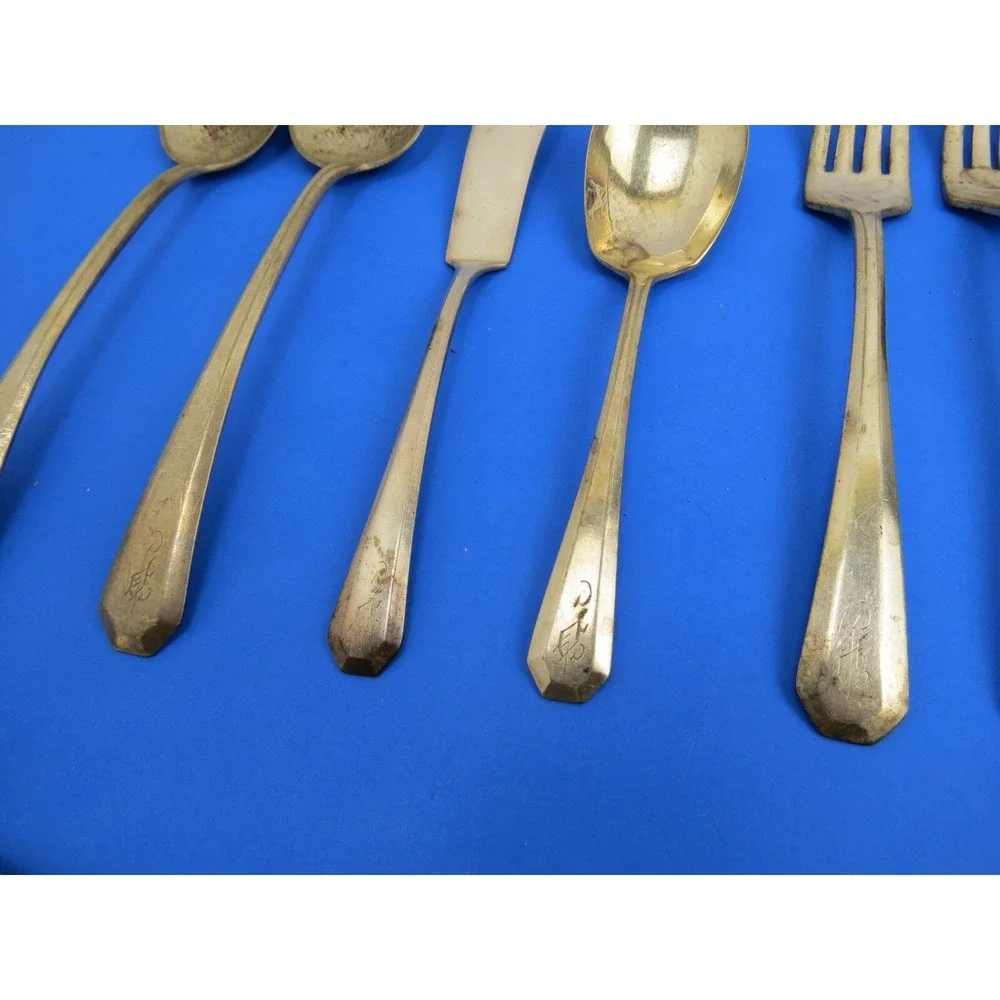 WM Rogers Silverplate Flatware Set Monogrammed Vintage Utensils